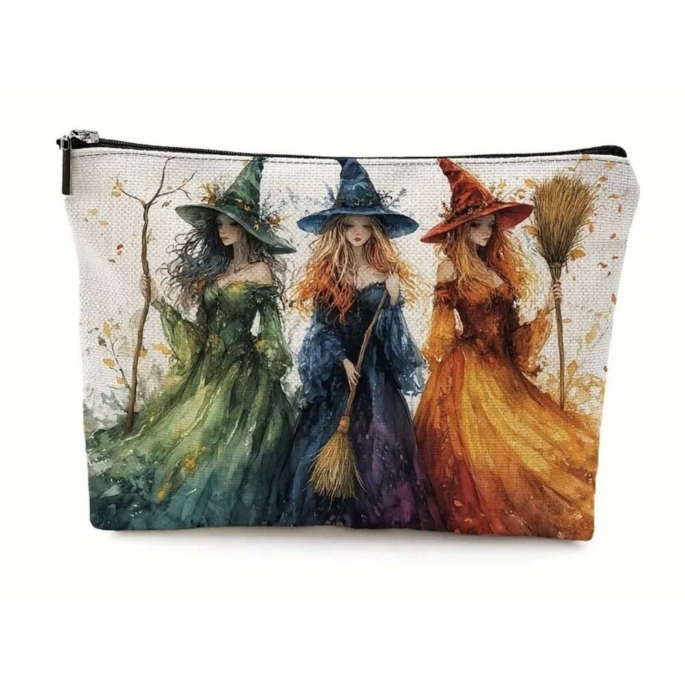 Enchanting Witches Polyester, Zippered Closure, Double-Sided Cometic Bag
